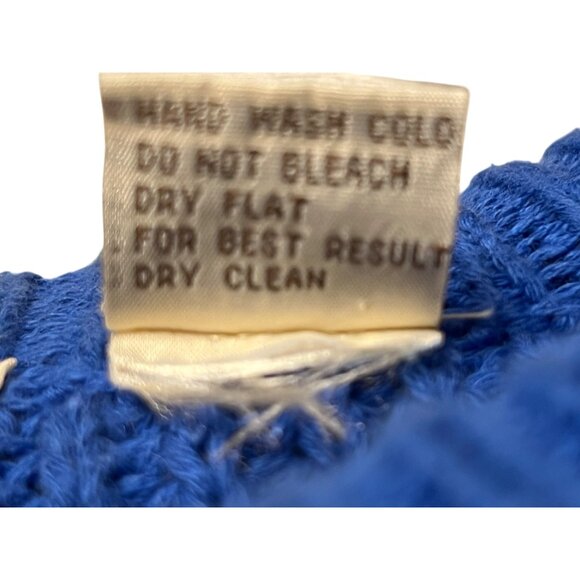 VTG Hardwood & Pine Men Medium Blue Ribbed Knit Sweater Cotton Preppy Y2K - Picture 11 of 12